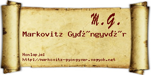 Markovitz Gyöngyvér névjegykártya